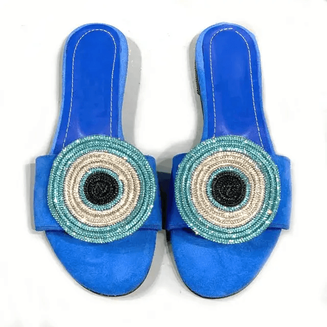 Rhinestone Evil Eye Sandals - GPLT