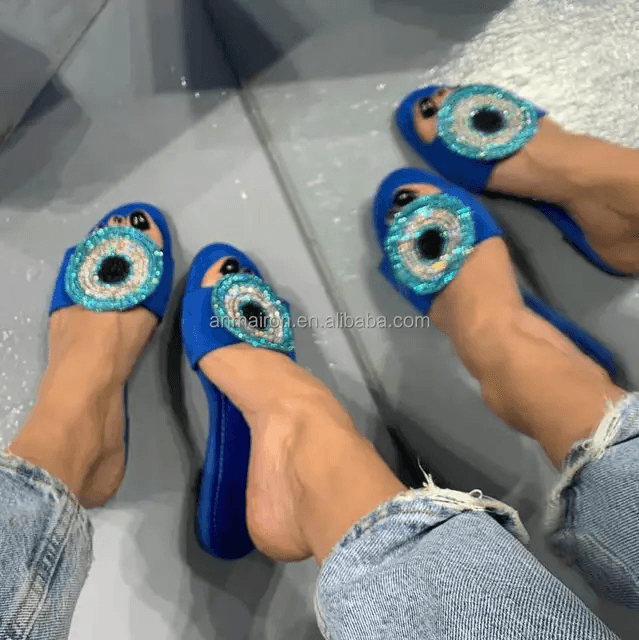 Rhinestone Evil Eye Sandals - GPLT