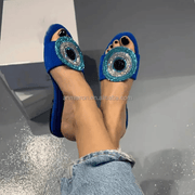 Rhinestone Evil Eye Sandals - GPLT