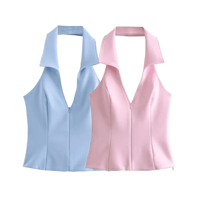 Halter Neck Collar Top - GPLT