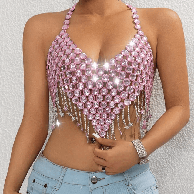 Purple Rhinestone Top - GPLT