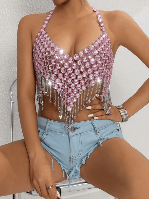 Purple Rhinestone Top - GPLT