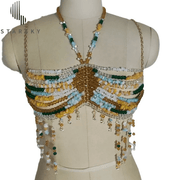 Multi Colour Pearl Bralette Top - GPLT