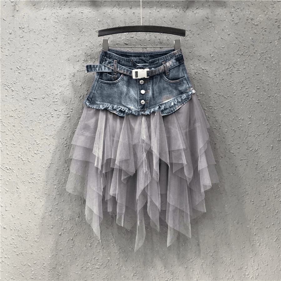 Denim Frill Skirt - GPLT
