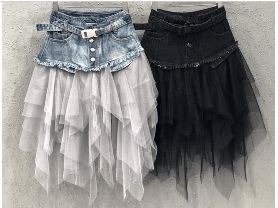 Denim Frill Skirt - GPLT