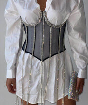 Rhinestone corset bandage top - GPLT