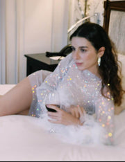 White fur rhinestone dress - GPLT