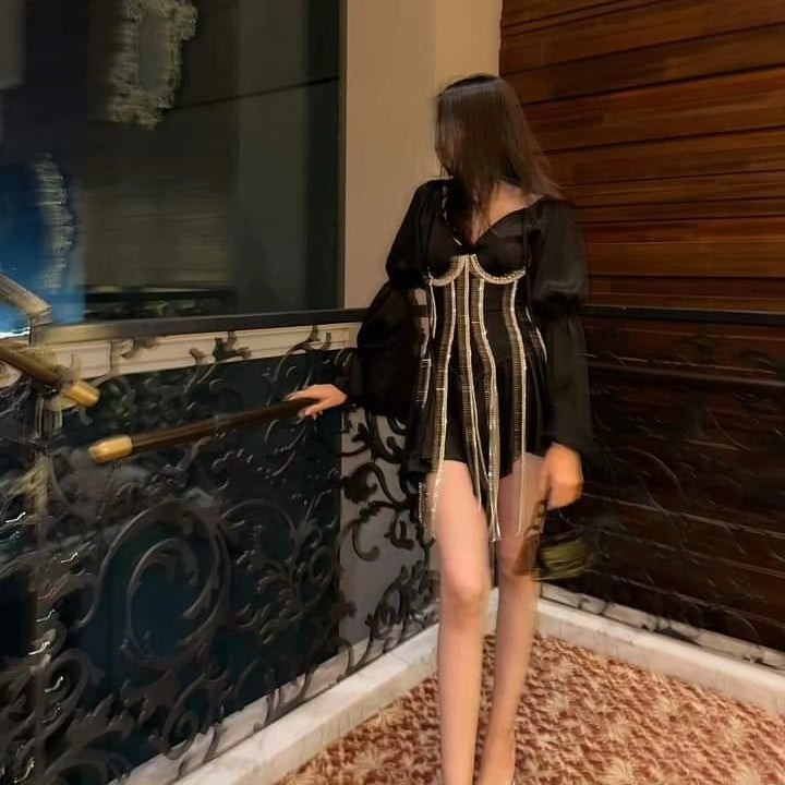 Rhinestone corset bandage top - GPLT