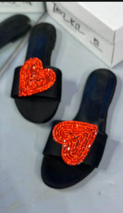 Rhinestone heart Sandals - GPLT