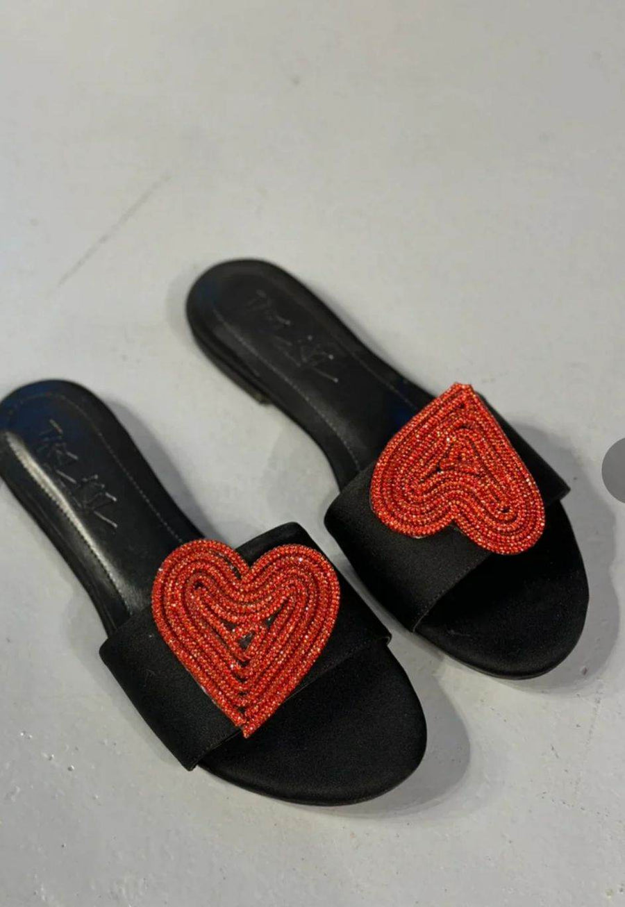 Rhinestone heart Sandals - GPLT