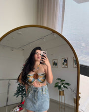 Multi Colour Pearl Bralette Top - GPLT