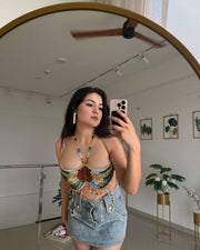 Multi Colour Pearl Bralette Top - GPLT