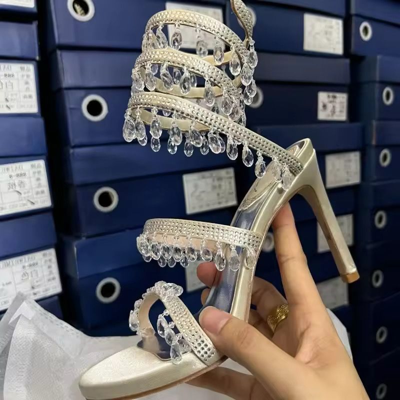 Glamour Crystal Strappy Heels