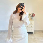 White fur rhinestone dress - GPLT