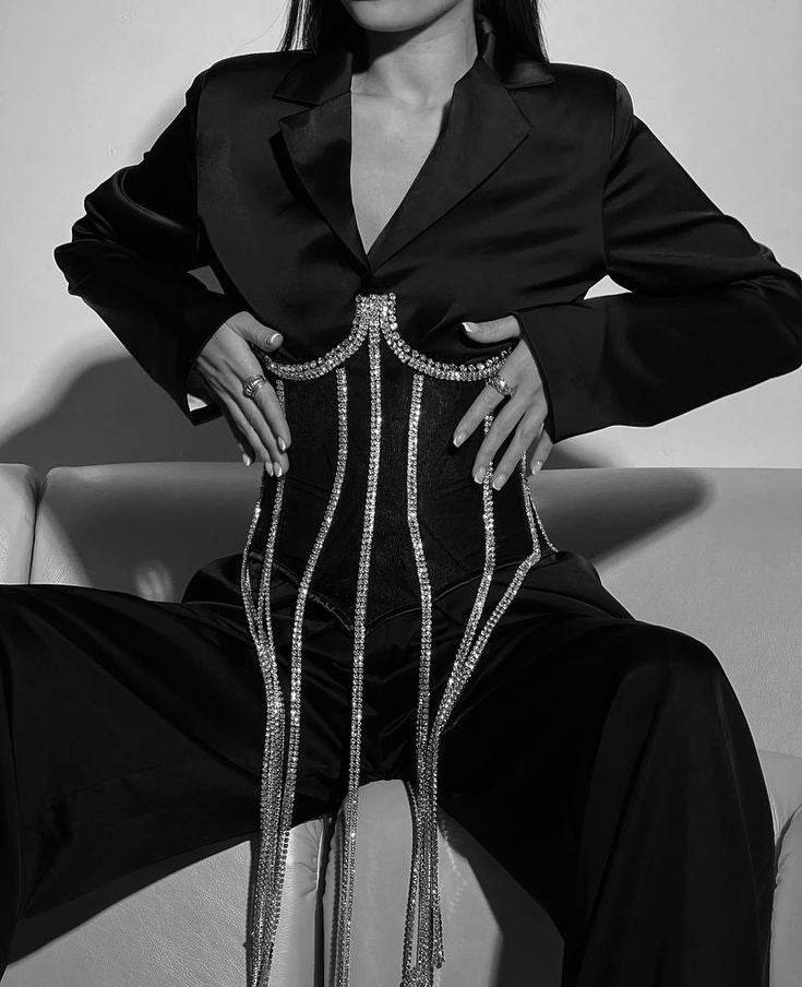 Rhinestone corset bandage top - GPLT