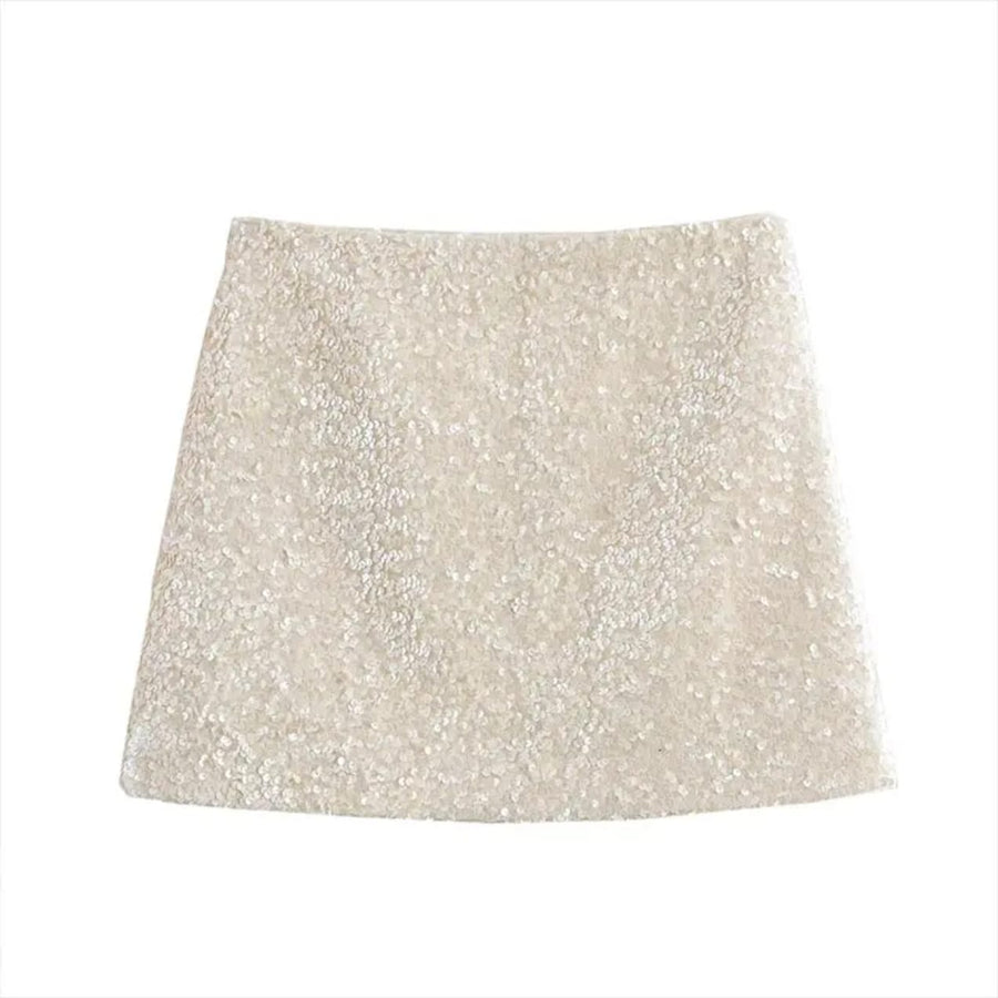 White sequin skirt