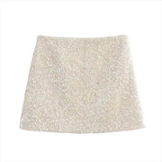 White sequin skirt