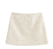 White sequin skirt