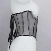 Rhinestone crystal corset Top