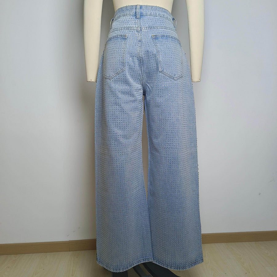 Rhinestone Dusty Straight Fit Jeans - GPLT