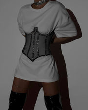 Rhinestone crystal corset Top