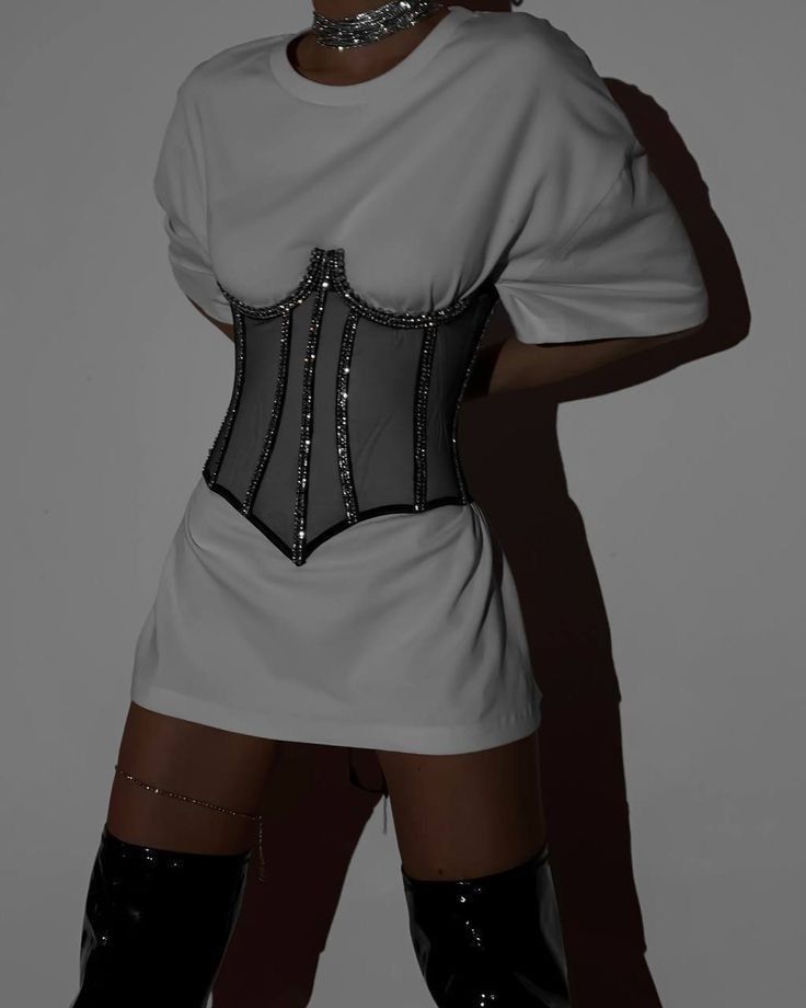 Rhinestone crystal corset Top