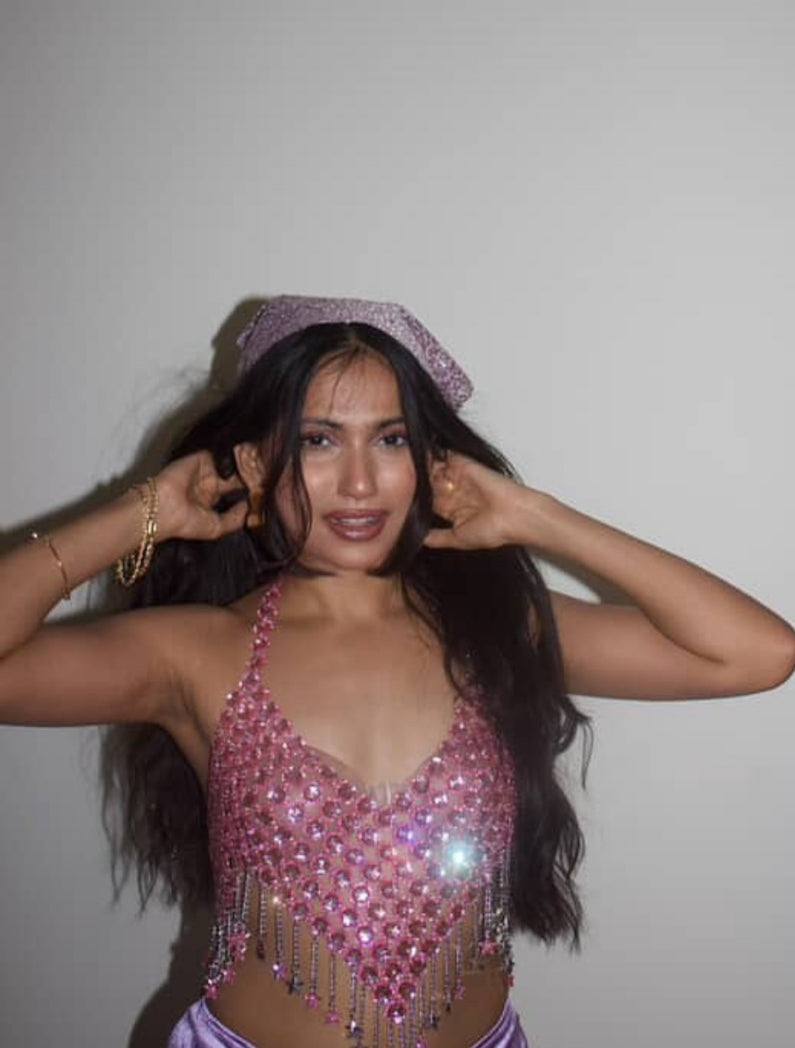 Purple Rhinestone Top