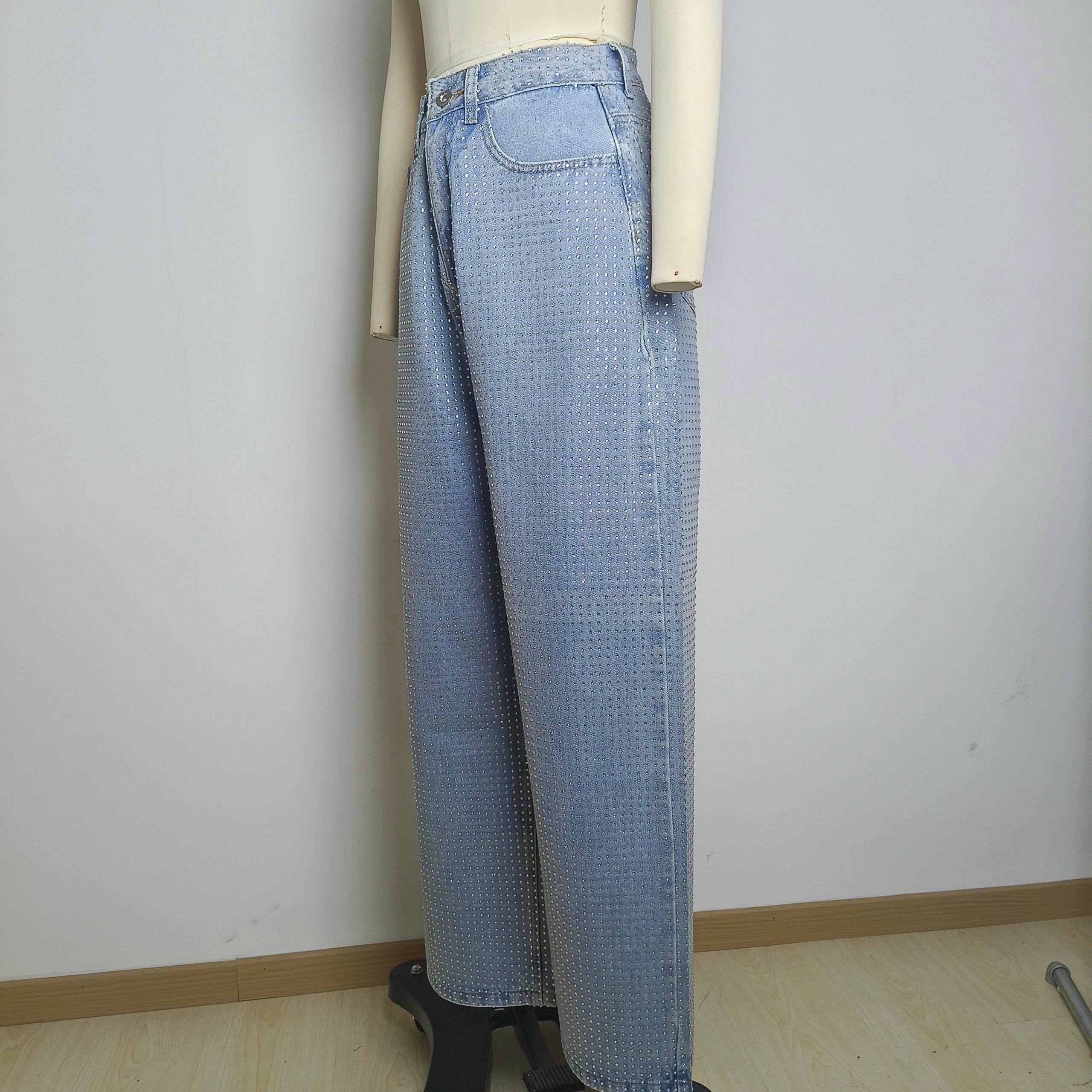 Rhinestone Dusty Straight Fit Jeans - GPLT