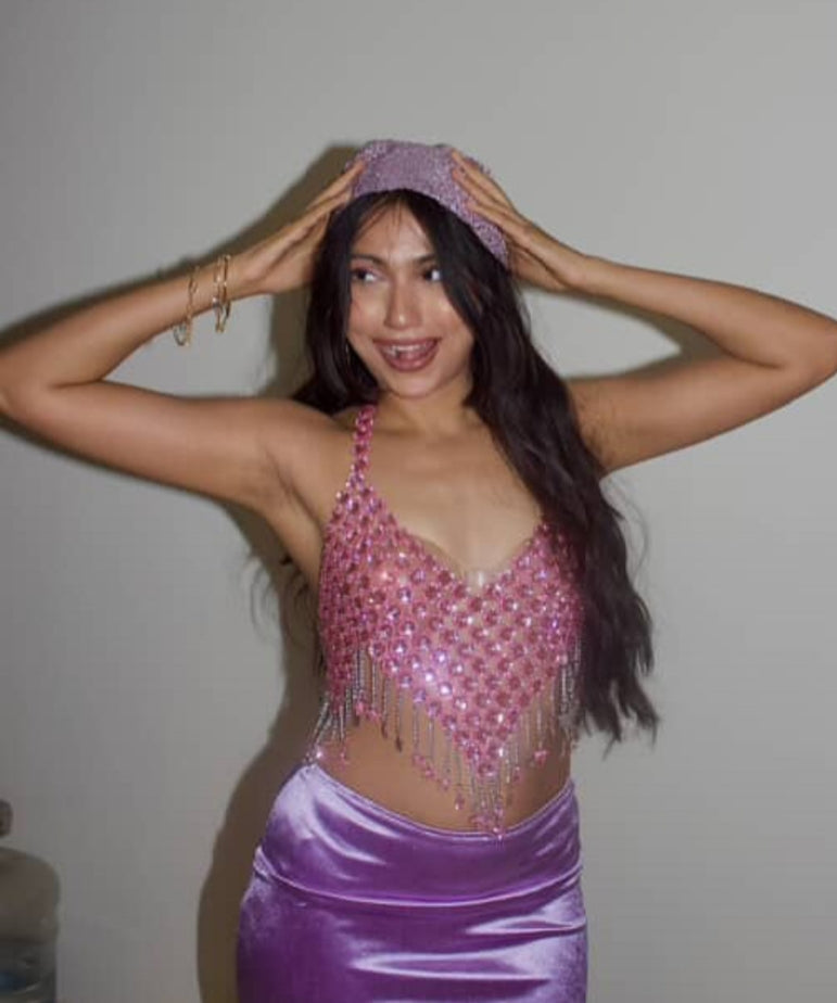 Purple Rhinestone Top