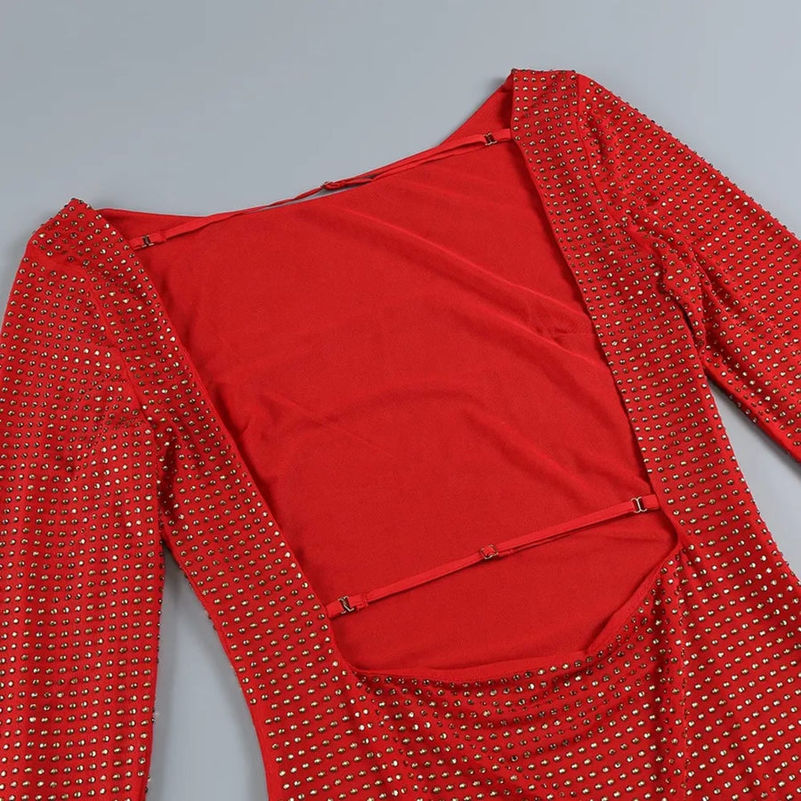 Red Rhinestone Dress