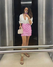 Baby pink Sequin Skirt