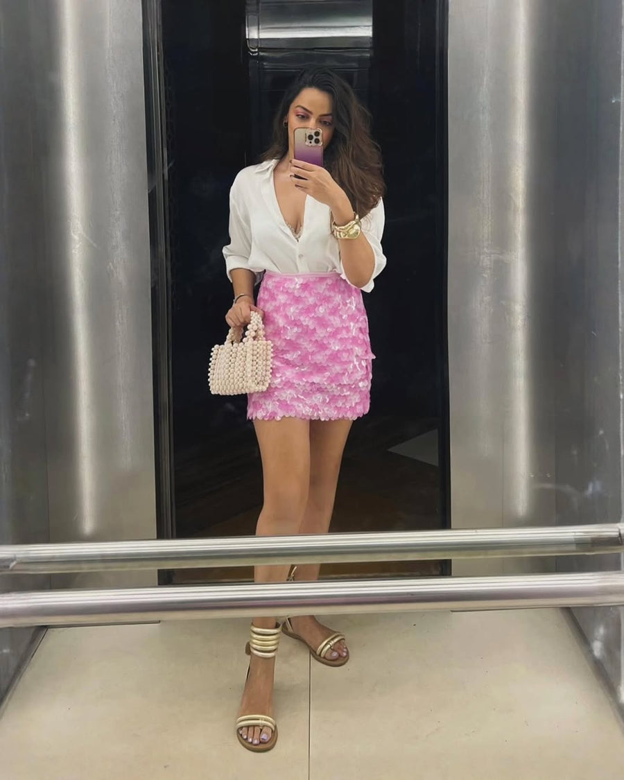 Baby pink Sequin Skirt