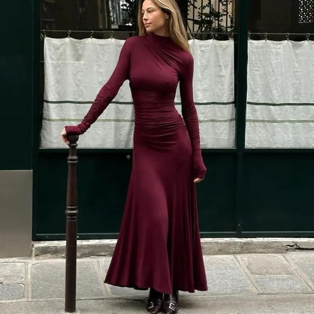Burgundy Full Sleeves Dress – GPLT