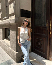 Rhinestone Halter Neck Top - GPLT