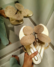 Rhinestone Party Sandals (Golden) - GPLT