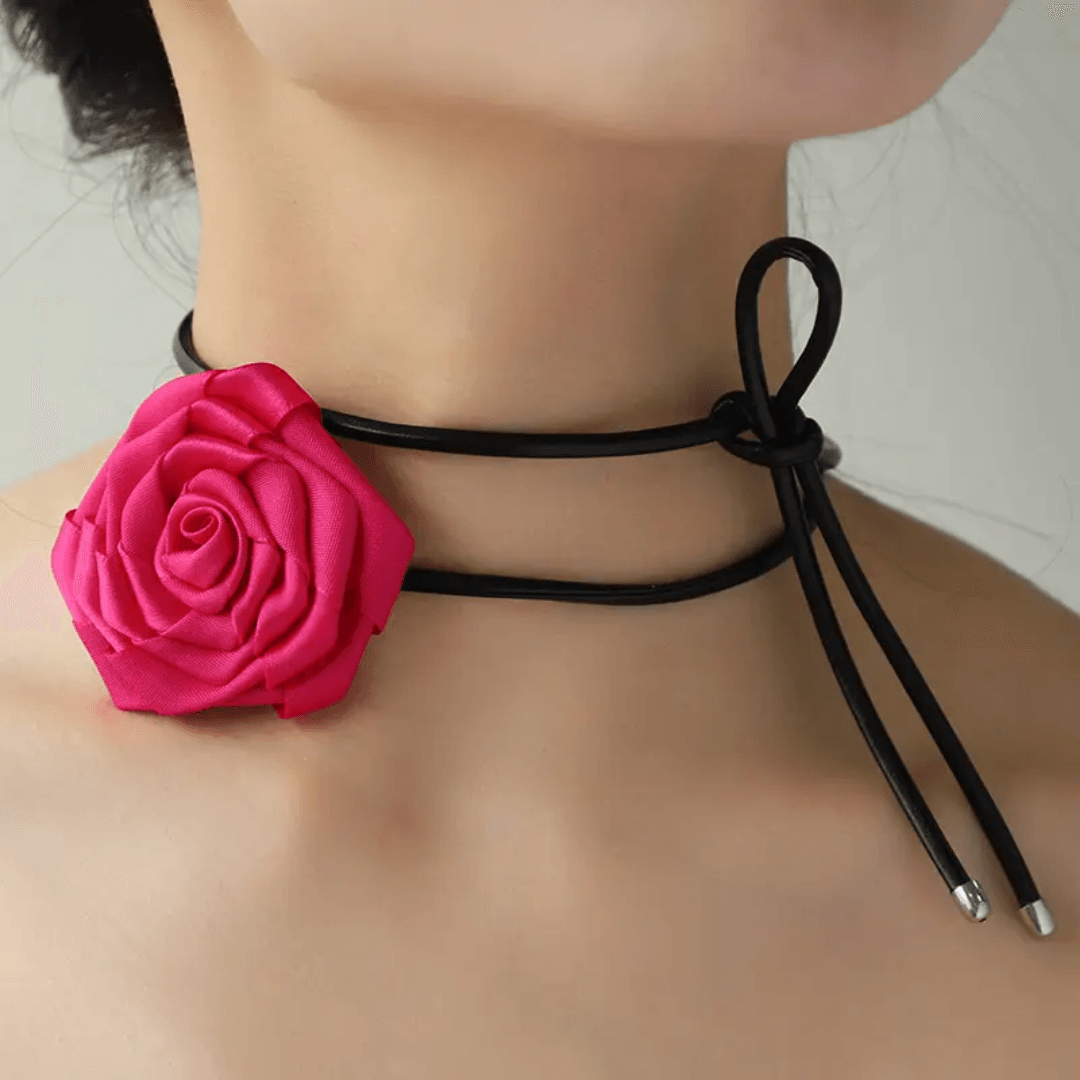 Silk Rose Flower Choker - GPLT