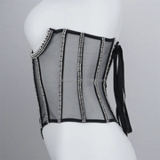 Rhinestone crystal corset Top