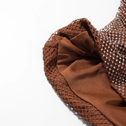 Brown dotted crop Top