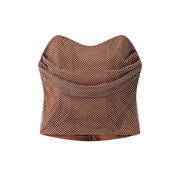 Brown dotted crop Top