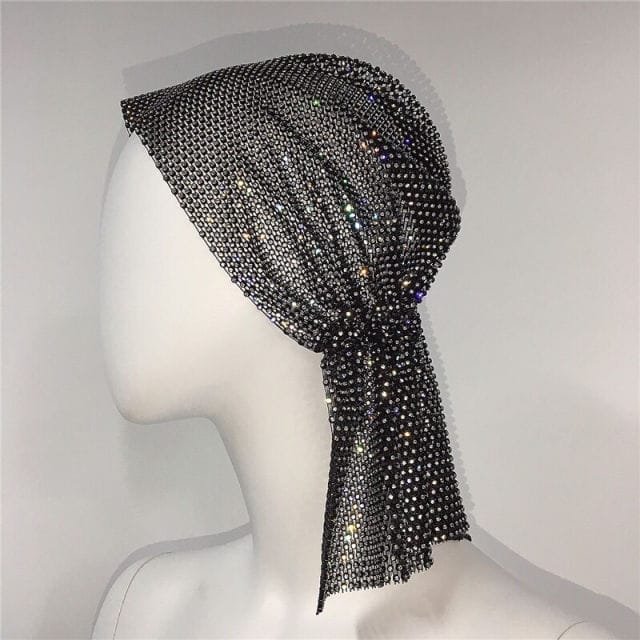 Shiny Rhinestone Mesh Hat