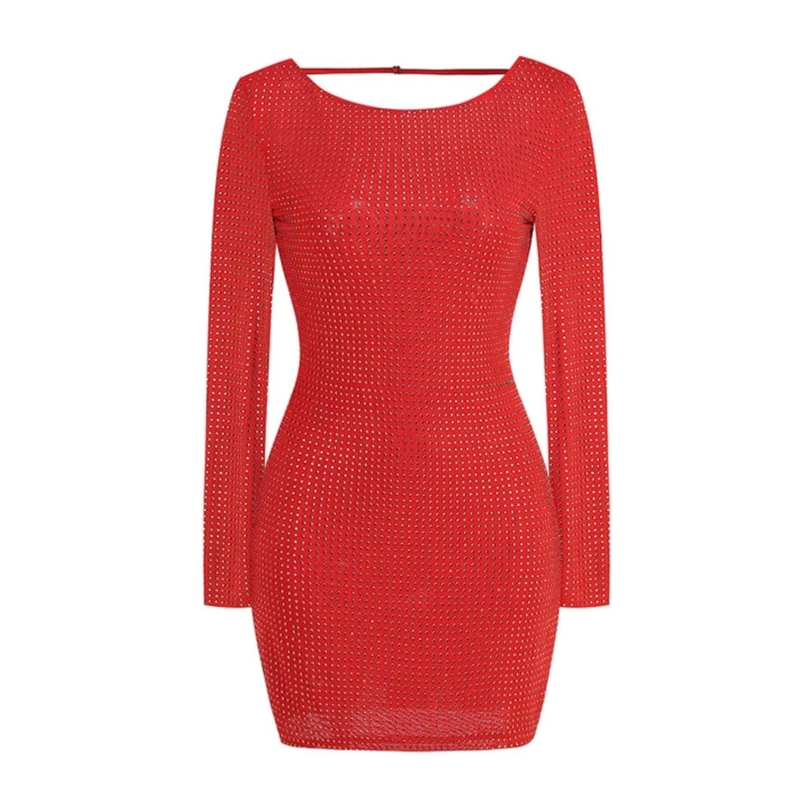 Red Rhinestone Dress
