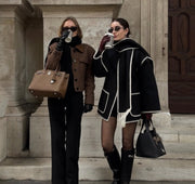 French style coat with scarf
