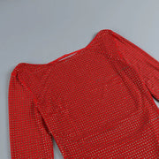 Red Rhinestone Dress