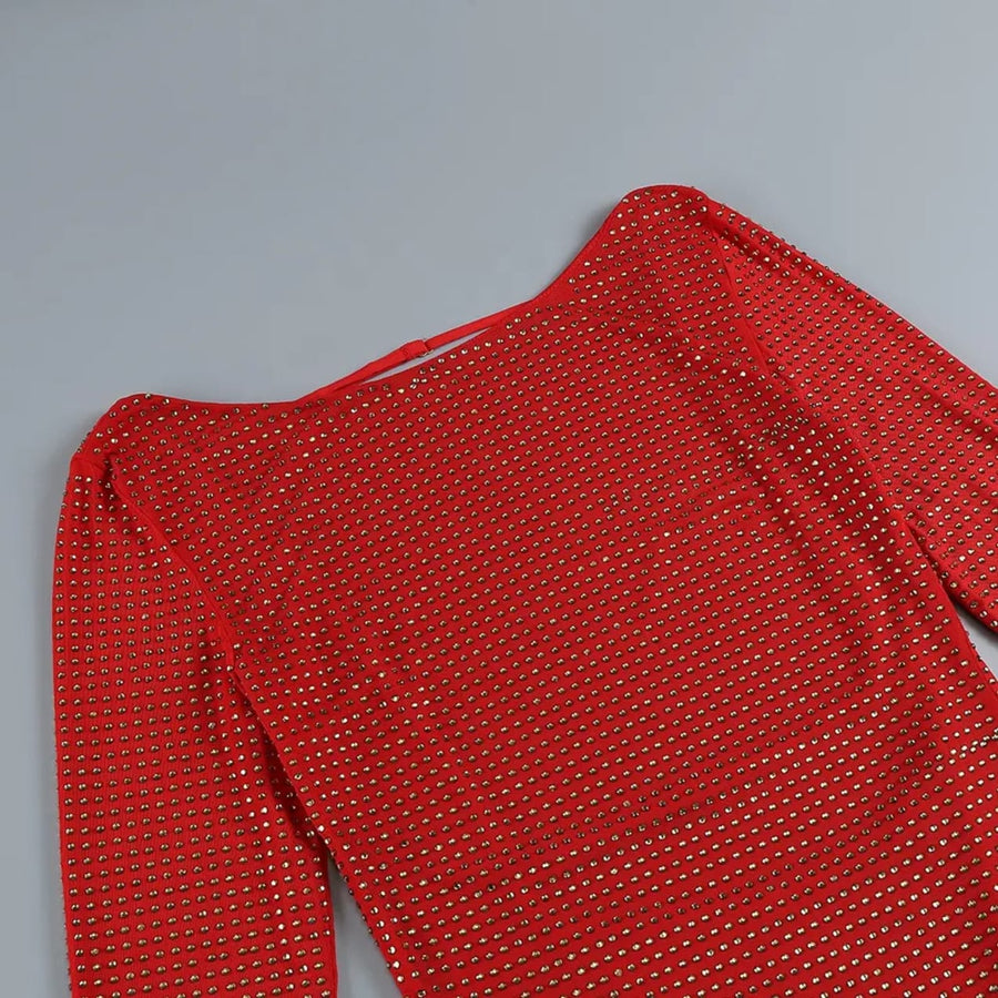 Red Rhinestone Dress