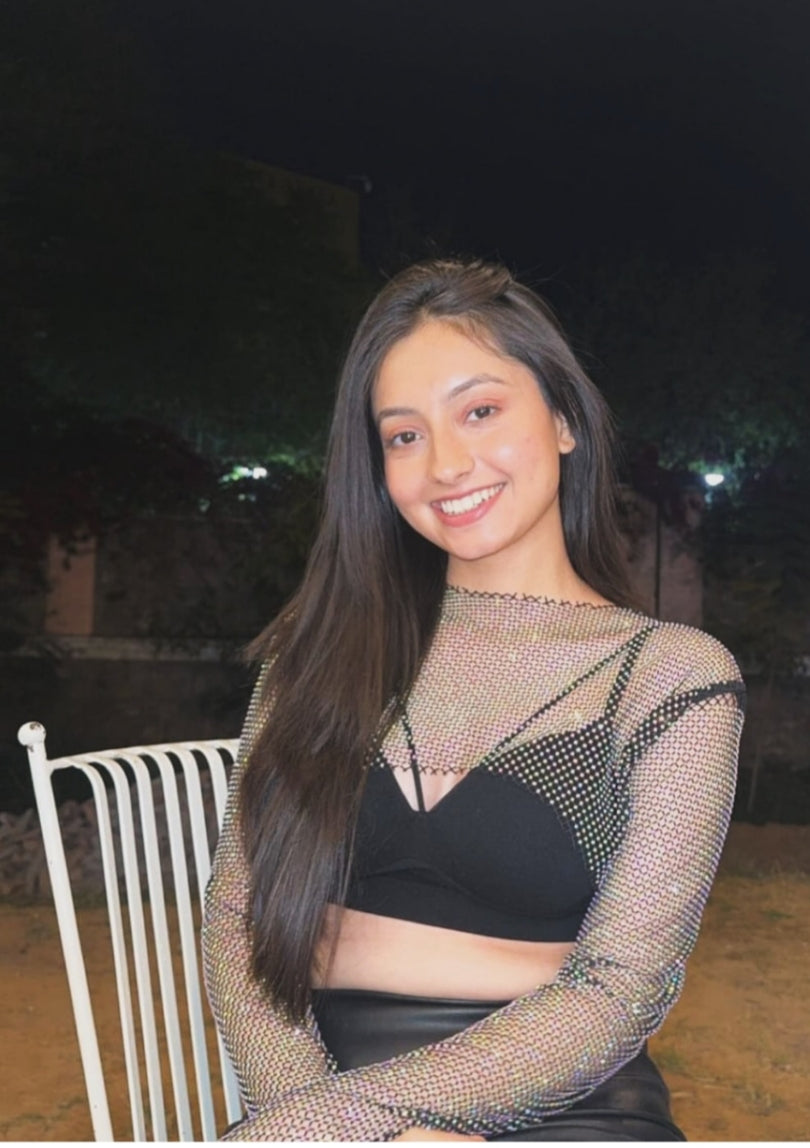 Rhinestone sleeves top