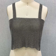 Rhinestone shimmer crop Top