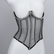 Rhinestone crystal corset Top