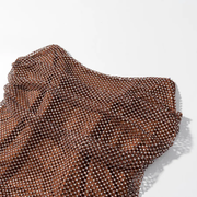 Brown dotted crop Top