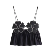 Black flower top