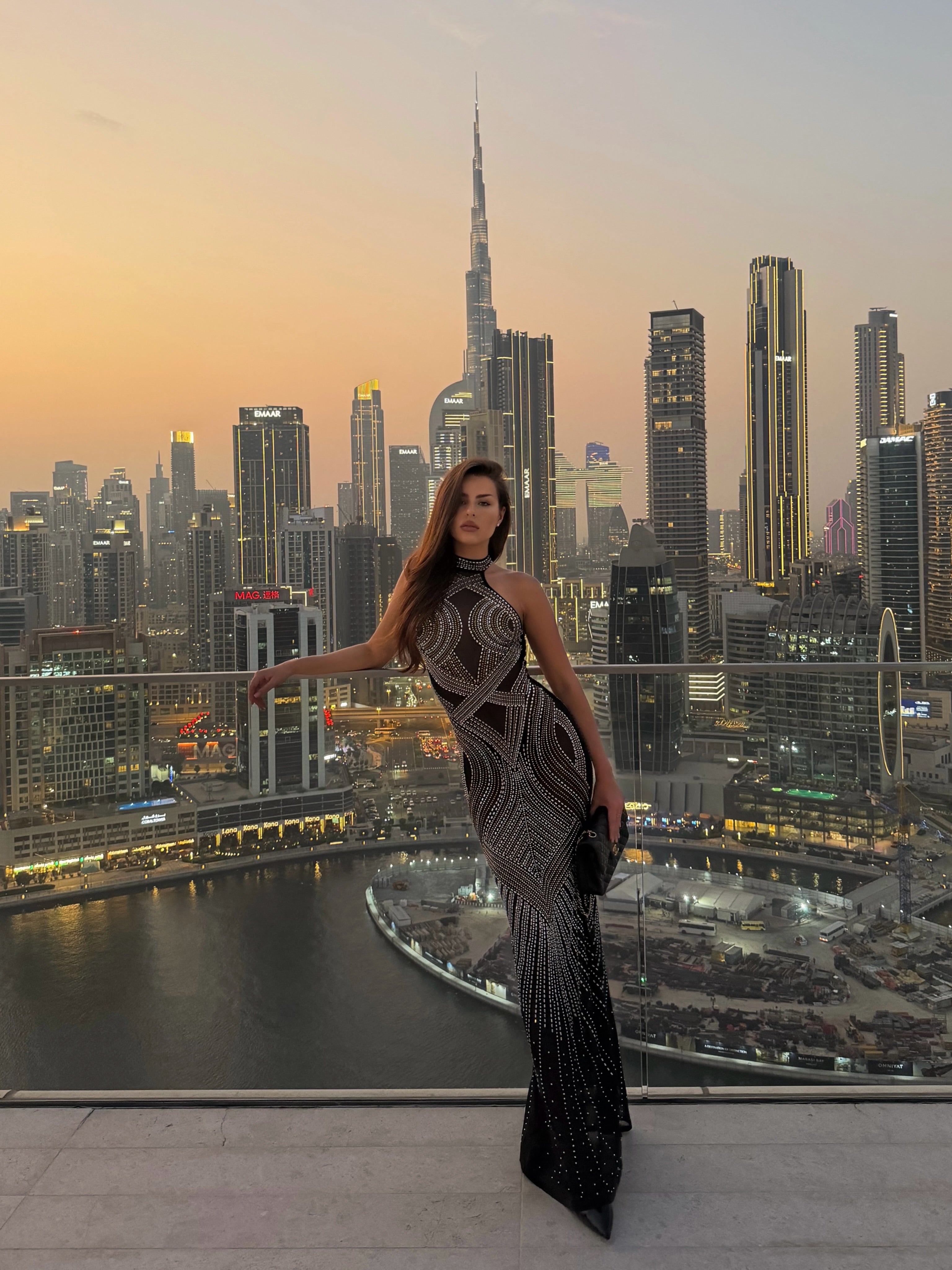 Midnight Rhinestone Glam Gown -GPLT